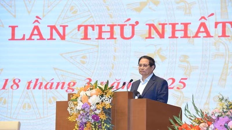 Thủ tướng Phạm Minh Chính phát biểu ý kiến chỉ đạo tại Phiên họp lần thứ nhất Ban Chỉ đạo. (Ảnh: TRẦN HẢI)