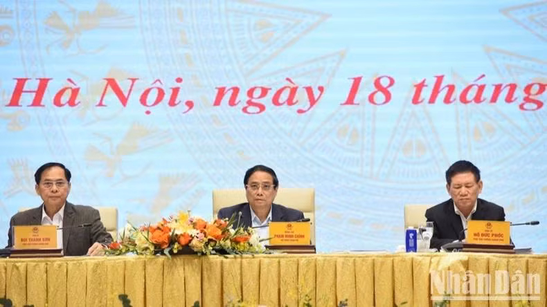 Thủ tướng Phạm Minh Chính chủ trì Phiên họp lần thứ nhất Ban Chỉ đạo. (Ảnh: TRẦN HẢI)
