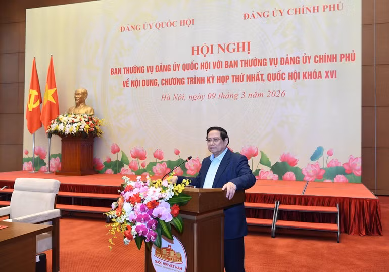 Thủ tướng Phạm Minh Chính phát biểu tại hội nghị. (Ảnh: DUY LINH)