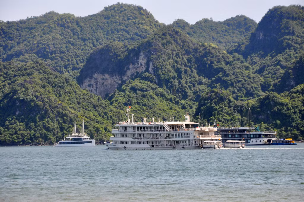 Nhiều du thuyền cao cấp được doanh nghiệp đầu tư hoạt động trên Vịnh Hạ Long trong những năm qua.