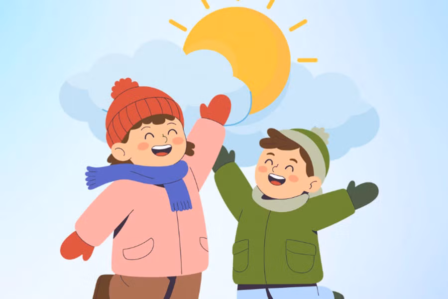 Ánh nắng mặt trời vẫn có thể giúp cơ thể tạo vitamin D vào mùa đông, nhưng cần tiếp xúc đúng thời điểm và đủ thời gian. Đồ họa: Thiện Nhân