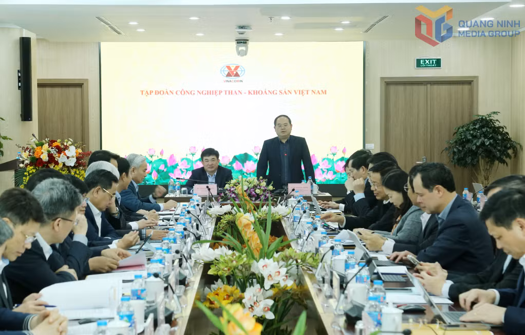 Đồng chí Quản Minh Cường, Bí thư Tỉnh ủy, Trưởng Đoàn ĐBQH tỉnh làm việc với Ban Thường vụ Đảng ủy Tập đoàn Công nghiệp Than & Khoáng sản Việt Nam (TKV).