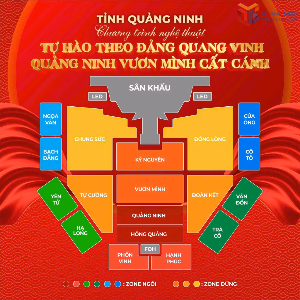 Sơ đồ vị trí chỗ ngồi chương trình nghệ thuật 