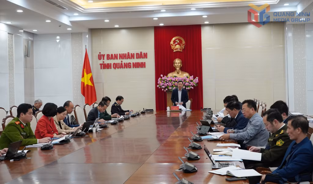 Đồng chí Lê Văn Ánh, Phó Chủ tịch UBND tỉnh, Phó Trưởng ban Thường trực Ban Chỉ đạo 389 tỉnh, phát biểu chỉ đạo tại cuộc họp.