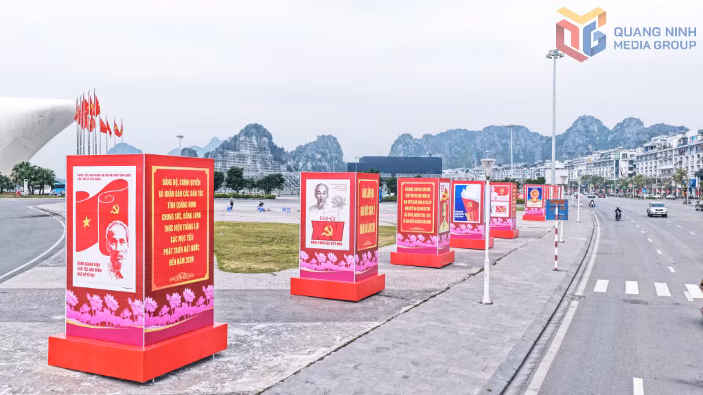 Nội dung tuyên truyền thể hiện quyết tâm của Đảng bộ, chính quyền và nhân dân tỉnh Quảng Ninh thực hiện thắng lợi các mục tiêu phát triển đất nước đến năm 2030.