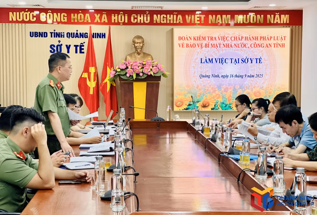 Công an tỉnh kiểm tra công tác bảo vệ bí mật nhà nước tại Sở Y tế.