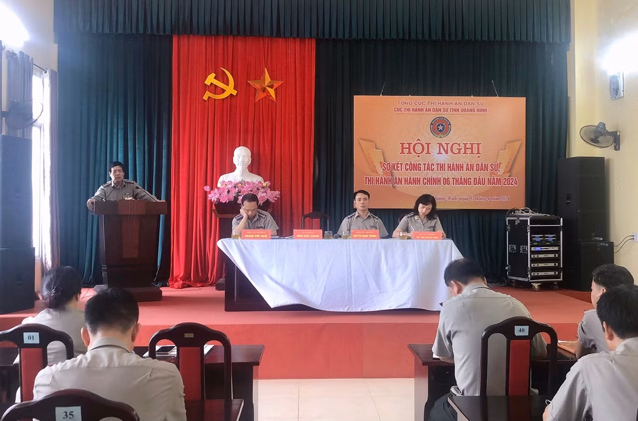 Quang cảnh hội nghị sơ kết ngành thi hành án dân sự 6 tháng đầu năm 2024. Ảnh: Hạnh Nguyễn (CTV)