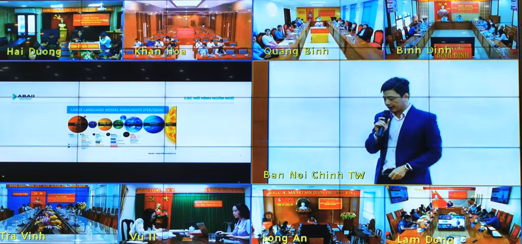 Các chuyên gia chia sẻ với đại biểu tại 63 điểm cầu về ứng dụng trí tuệ nhân tạo AI trong công việc.