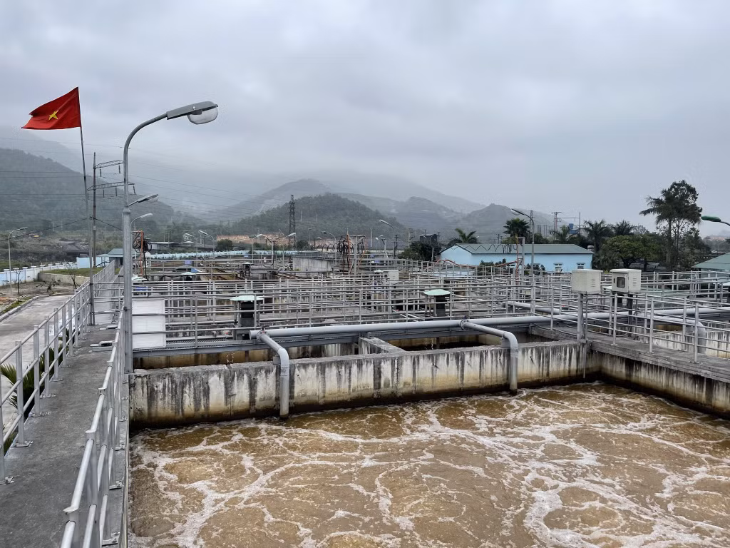 Trạm xử lý nước thải Mạo Khê (Công ty Than Mạo Khê) vừa được nâng công suất tăng lên 1.500m3/h. Ảnh; Phạm Tăng