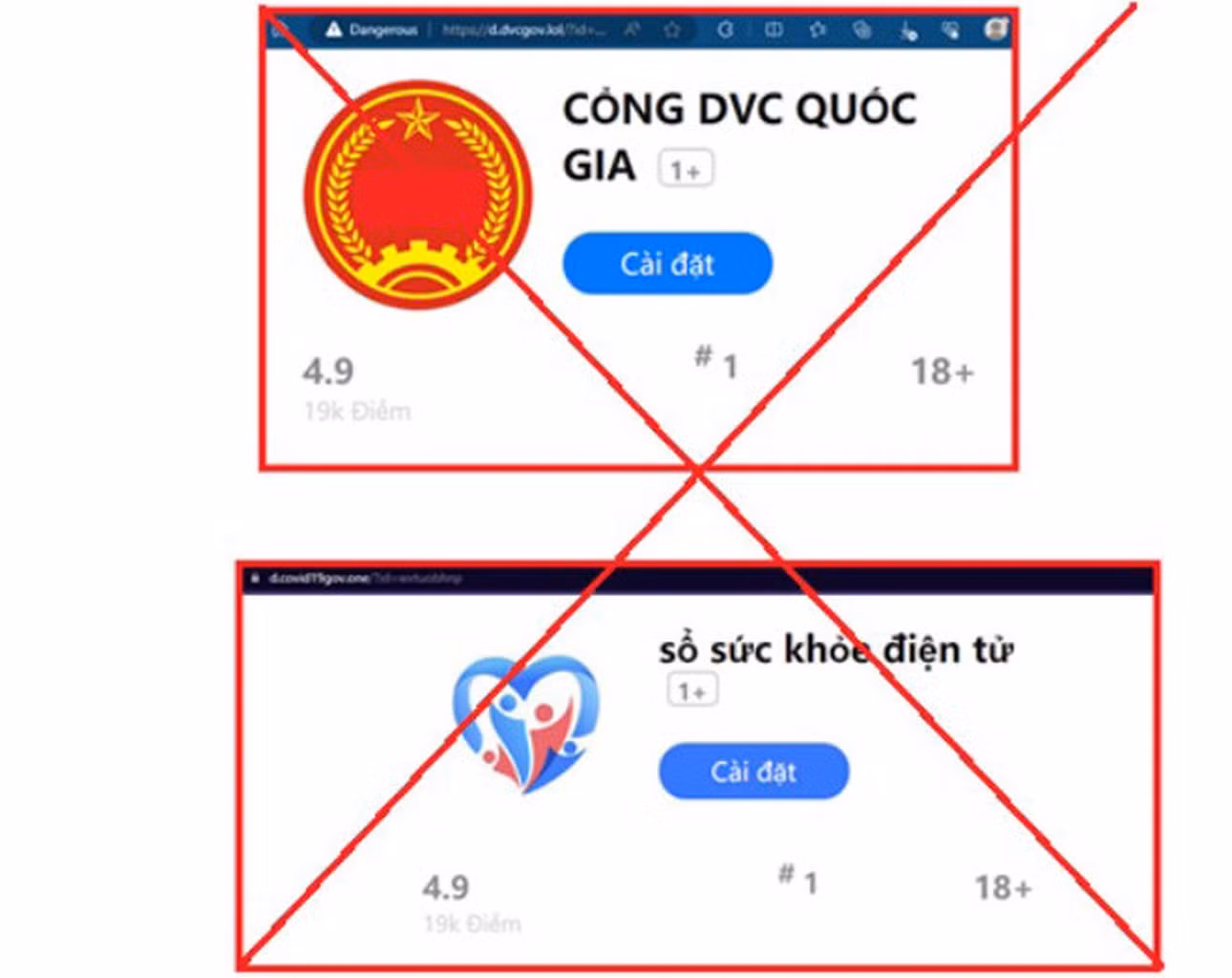 Kẻ xấu thường lừa người dùng cài đặt các ứng dụng dịch vụ công giả mạo để xâm nhập vào smartphone của họ (Ảnh: VCS).