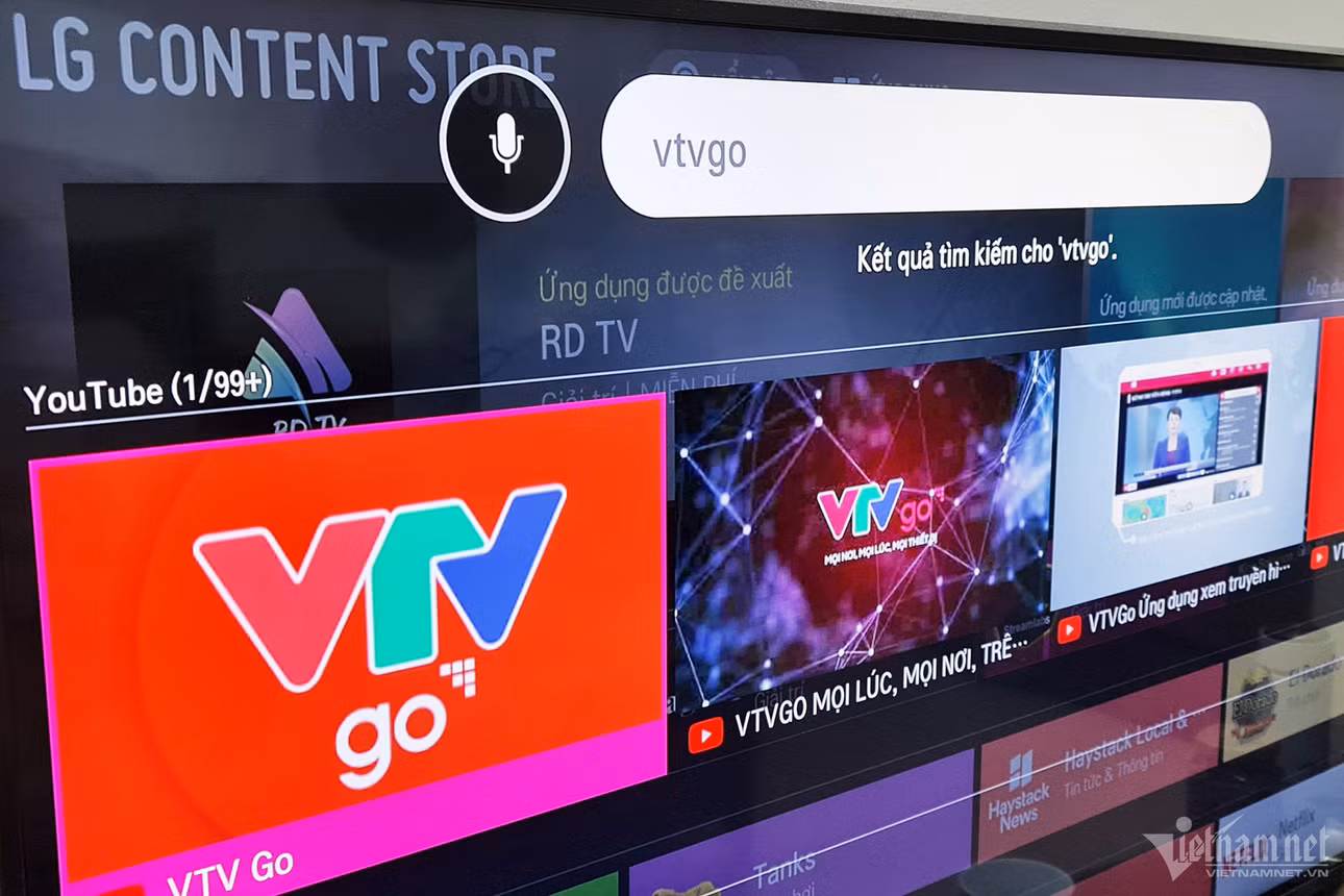 Người dùng sẽ sớm thấy ứng dụng xem truyền hình số VTVGo được cài đặt sẵn trên TV sản xuất, nhập khẩu và phân phối tại thị trường Việt Nam. Ảnh: Trọng Đạt