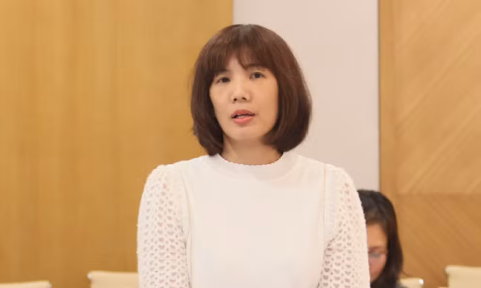 Bà Nguyễn Thị Thanh Huyền, Phó Cục trưởng Phát thanh, truyền hình và Thông tin điện tử, chia sẻ tại họp báo chiều 7/12. Ảnh: Thảo Anh