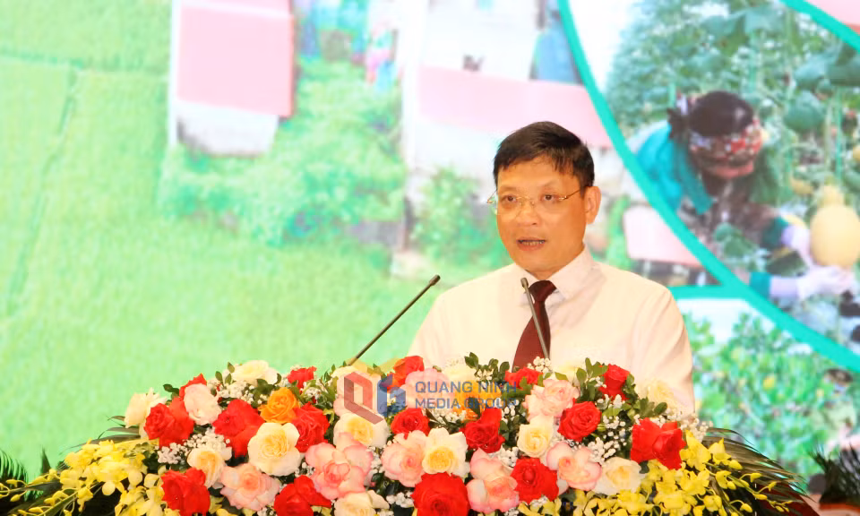 Đồng chí Nghiêm Xuân Cường, Phó Chủ tịch UBND tỉnh, phát biểu tại lễ công bố.