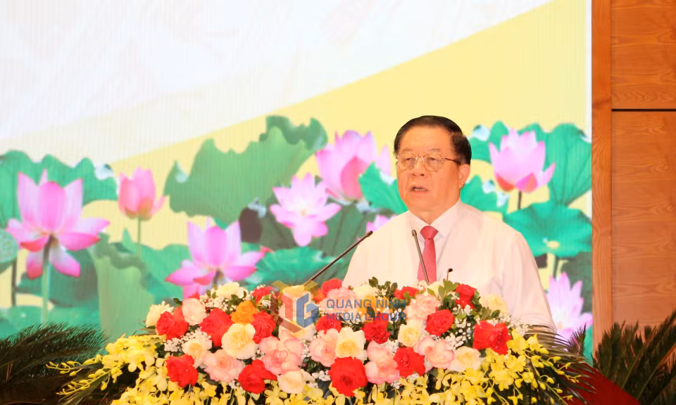 Đồng chí Nguyễn Trọng Nghĩa, Ủy viên Bộ Chính trị, Bí thư Trung ương Đảng, Trưởng Ban Tuyên giáo và Dân vận Trung ương, phát biểu kết luận.