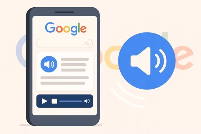 Google thử nghiệm tính năng “Tổng quan bằng âm thanh” trên công cụ Tìm kiếm. Đồ họa: Quang Minh