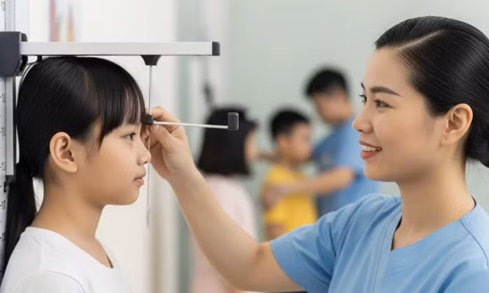 Trẻ cần bổ sung nhiều vi chất để phát triển chiều cao - Ảnh minh họa: AI
