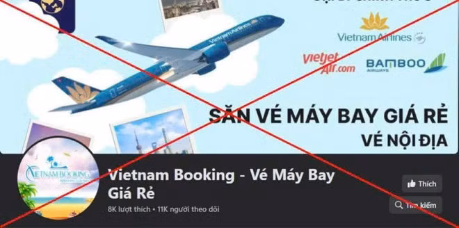 Một trang website lừa đảo bán vé máy bay.