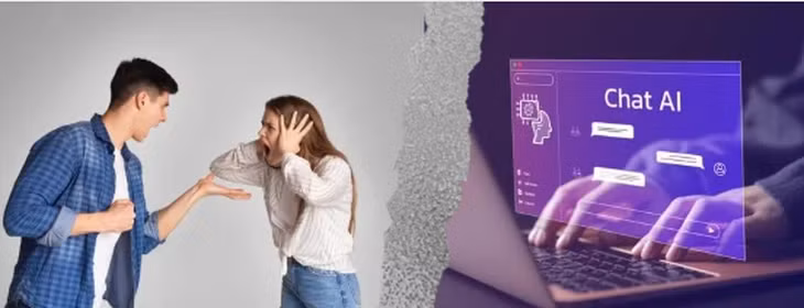 Nhiều người lựa chọn nói chuyện tâm sự với AI khi buồn chán vì người yêu không hiểu - Ảnh: AI
