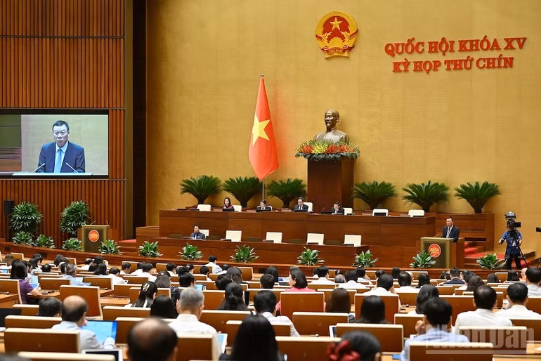 Quốc hội làm việc tại hội trường thông qua Luật Thanh tra (sửa đổi). (Ảnh: THỦY NGUYÊN)