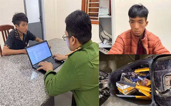 Công an phường Ghềnh Ráng (TP Quy Nhơn, Bình Định) làm việc với Trần Huy Định (áo đen) và Nguyễn Quốc Toàn. Ảnh: Công an