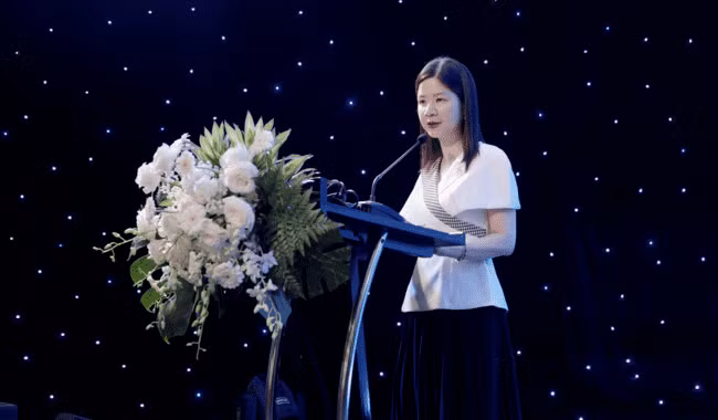 TS. Lê Thái Hà, Giám đốc Điều hành Quỹ Vì tương lai xanh, phát biểu khai mạc sự kiện, khẳng định tầm quan trọng của kết nối các bên liên quan để thúc đẩy phát triển bền vững thực chất trong ngành thủy sản.