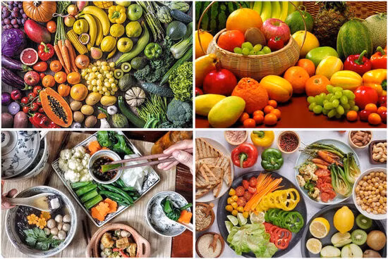 Chế độ ăn chay ít calo có thể giúp bạn giảm cân hiệu quả. Đồ họa: Thùy Dương.