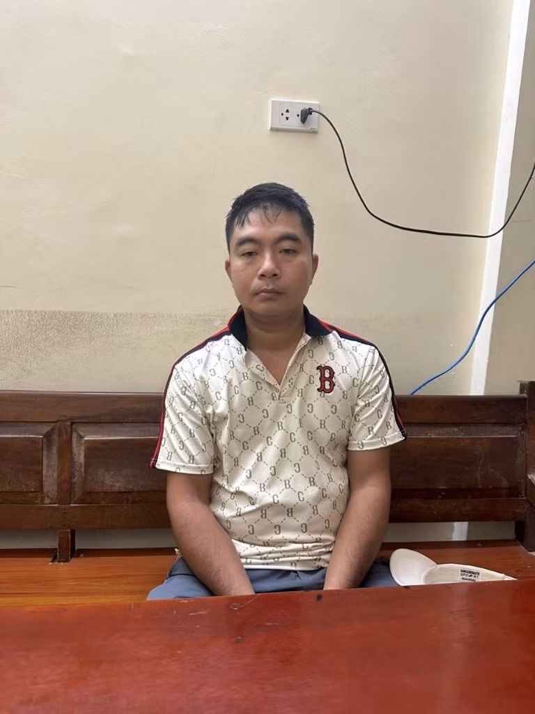 Đối tượng Trần Ngọc Đại tại cơ quan điều tra.