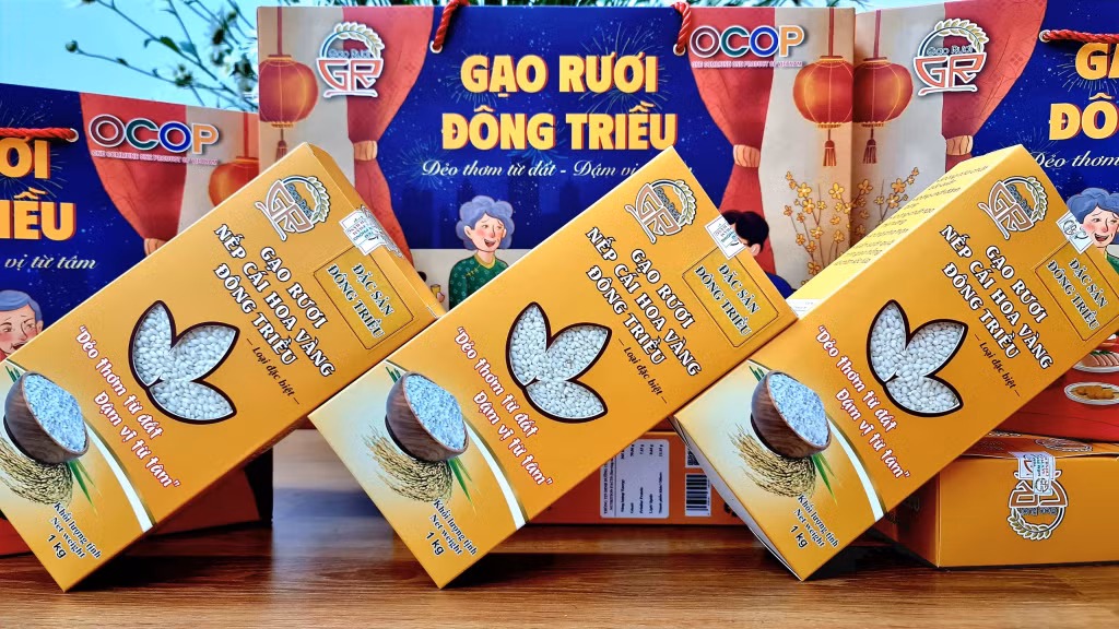 Gạo rươi Đông Triều được chuẩn hóa về chất lượng và đóng gói sản phẩm.