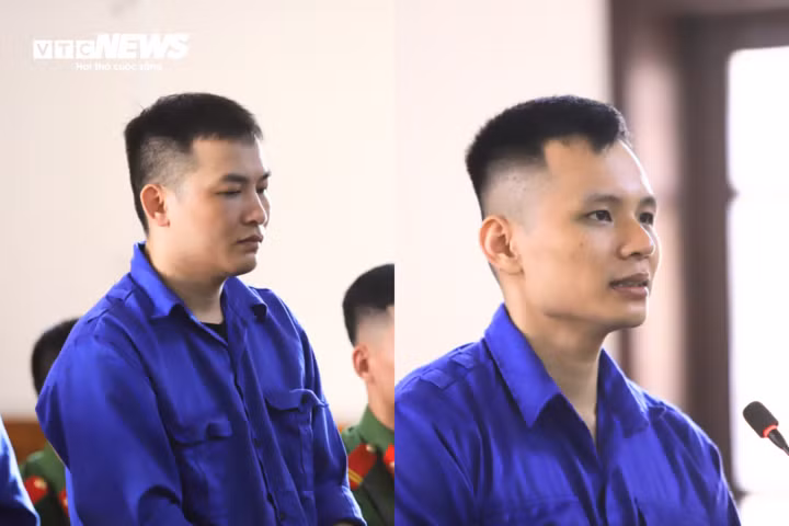 Phan Xuân Hải và Phạm Quang Dương tại phiên tòa. (Ảnh: T.T)
