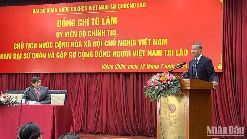 Chủ tịch nước Tô Lâm phát biểu ý kiến chỉ đạo (Ảnh: TRỊNH DŨNG)