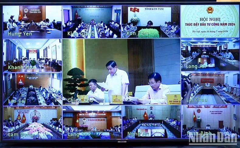 Hội nghị được truyền trực tuyến tới trụ sở 63 tỉnh, thành phố trực thuộc Trung ương. (Ảnh: Trần Hải)