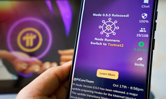 Giao diện giới thiệu Pi Node phiên bản 0.5.0 trên giao diện Pi Network cho smartphone. Ảnh: Hoàng Anh