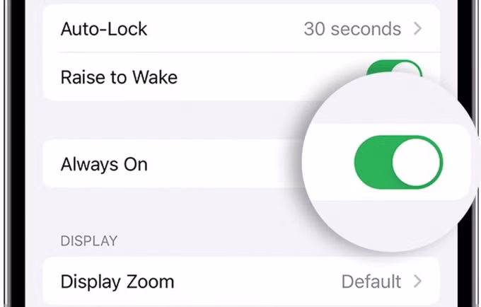 Tính năng Màn hình luôn bật trên iPhone. Ảnh: Macrumors