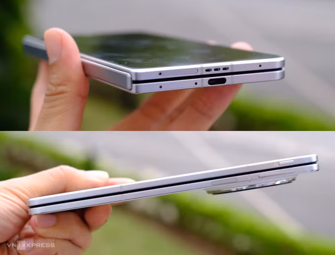 Oppo Find N5 mỏng nhưng có viên pin 5.600 mAh cao nhất hiện nay trên smartphone gập. Ảnh: Tuấn Hưng