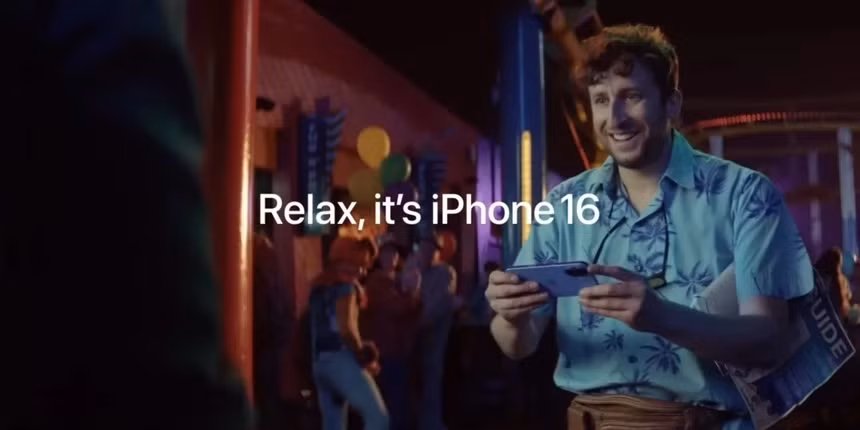 Thông điệp "Không sao, đó là iPhone 16" hiện lên trong quảng cáo, sau khi chiếc điện thoại rơi từ tay người chụp ảnh xuống đất mà không hư hại. Ảnh cắt từ video.