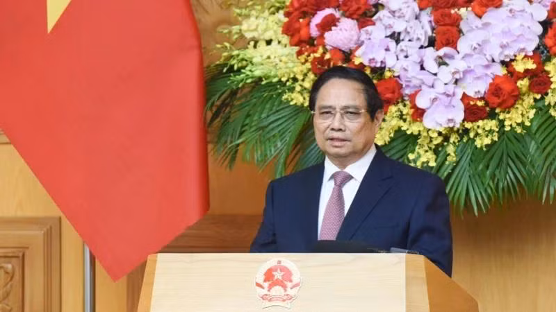 Thủ tướng Phạm Minh Chính phát biểu ý kiến kết luận cuộc họp. (Ảnh: TRẦN HẢI)