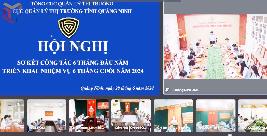 Chi cục QLTT tỉnh triển khai nhiệm vụ qua phần mềm họp trực tuyến do đơn vị tự triển khai bằng các thiết bị sẵn có.