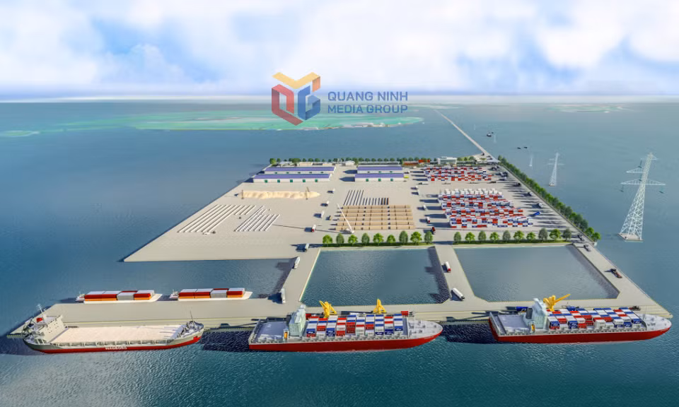 Phối cảnh bến cảng tổng hợp Vạn Ninh (TP Móng Cái) đang được tích cực triển khai thi công.