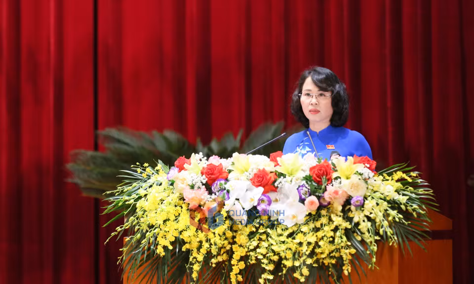 Đồng chí Trịnh Thị Minh Thanh, Phó Bí thư Thường trực Tỉnh ủy, Chủ tịch HĐND tỉnh, phát biểu kết luận.