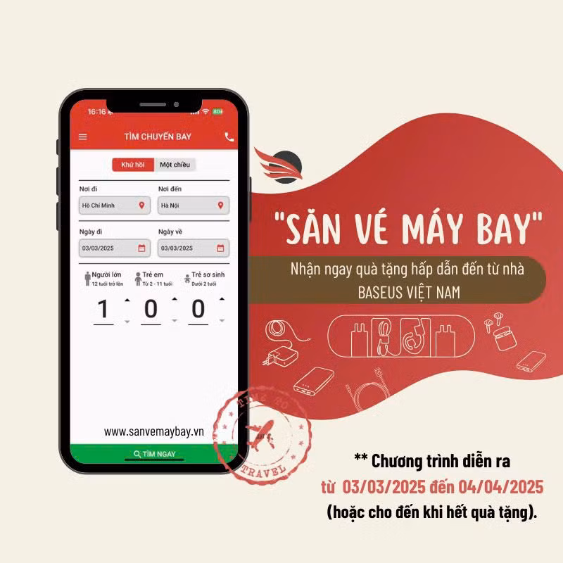 Săn vé máy bay– Nhận ngay phụ kiện công nghệ cao cấp Baseus ảnh 1