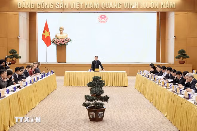 Phó Thủ tướng Hồ Đức Phớc phát biểu. (Ảnh: An Đăng/TTXVN)