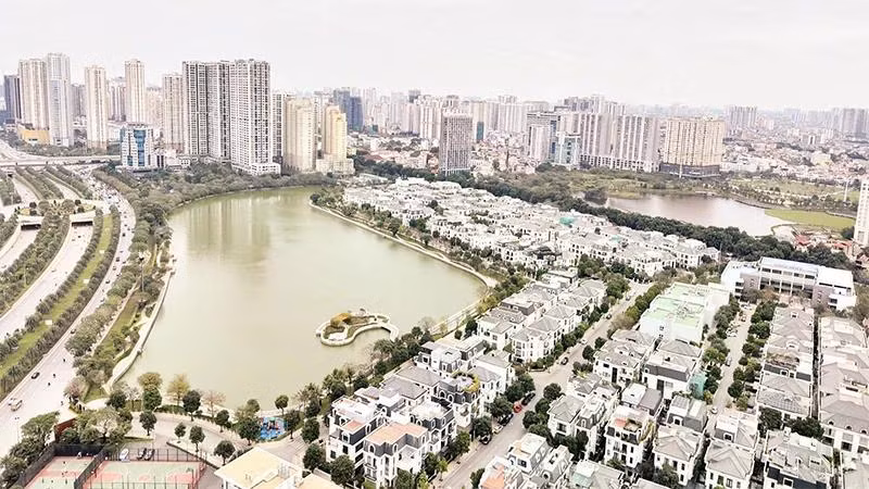 Một góc khu đô thị Green Bay (Hà Nội). (Ảnh THẢO CHI)