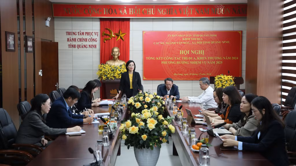 Quang cảnh hội nghị tổng kết công tác thi đua, khen thưởng năm 2024 của Khối thi đua các sở, ngành Văn hóa - Xã hội tỉnh Quảng Ninh.