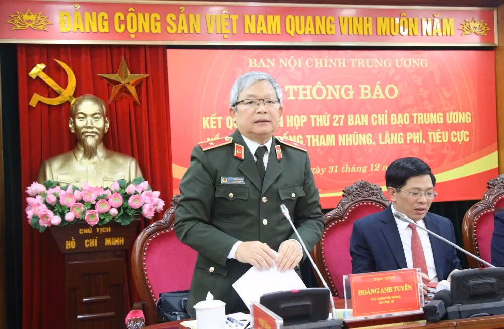 Thiếu tướng Hoàng Anh Tuyên - Phó chánh Văn phòng, Người phát ngôn Bộ Công an. Ảnh: T.Vương