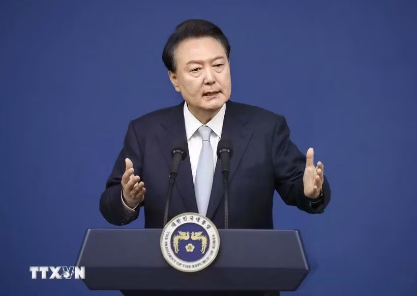 Tổng thống Hàn Quốc Yoon Suk Yeol. (Ảnh: Kyodo/TTXVN)
