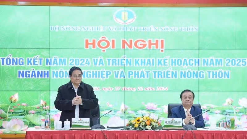 Thủ tướng Phạm Minh Chính dự Hội nghị tổng kết ngành Nông nghiệp và Phát triển nông thôn. (Ảnh: TRẦN HẢI)