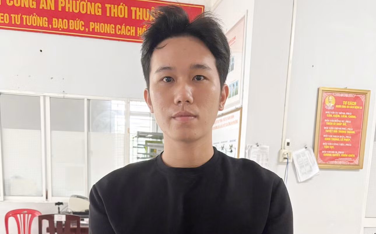 Đối tượng Lê Thành Lượm tại thời điểm bị bắt giữ sau truy nã. Ảnh: Vũ Tiến