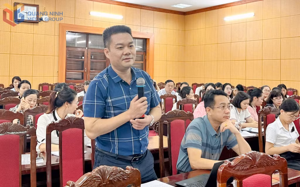 BHXH cơ sở Quảng Hà trình bày những nội dung chưa rõ trong việc thực hiện khảo sát tại cơ sở.