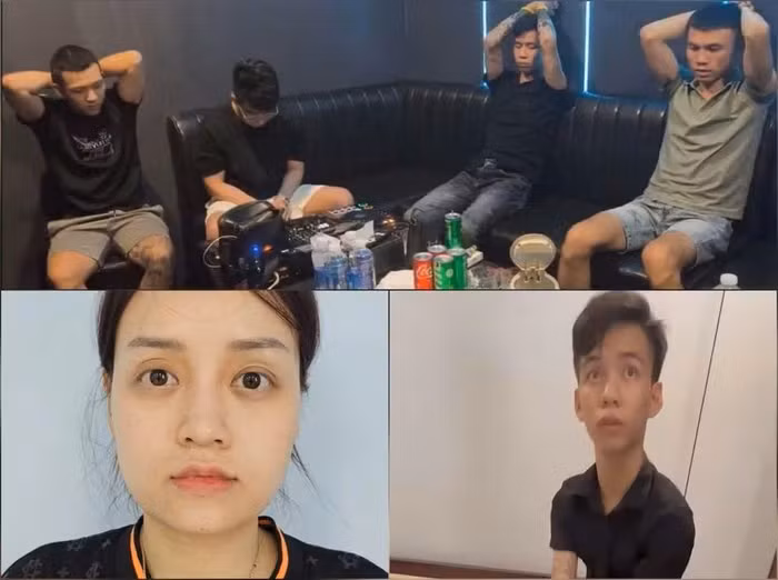 Công an Đà Nẵng tạm giữ hình sự nhóm đối tượng sử dụng và chứa chấp ma túy tại Karaoke Air Force One. Ảnh: CACC