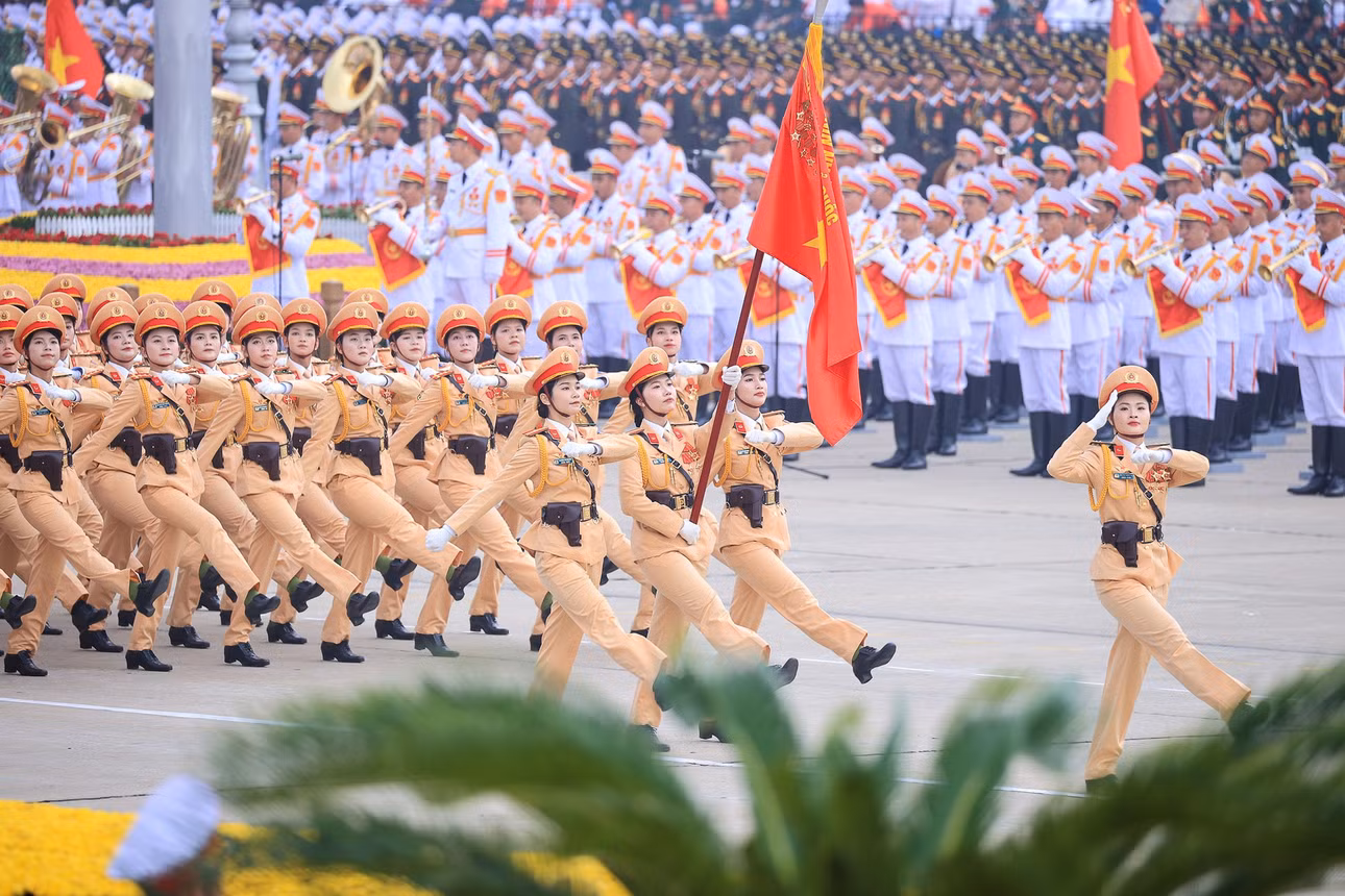 Khối nữ sĩ quan Cảnh sát giao thông - Ảnh: VGP